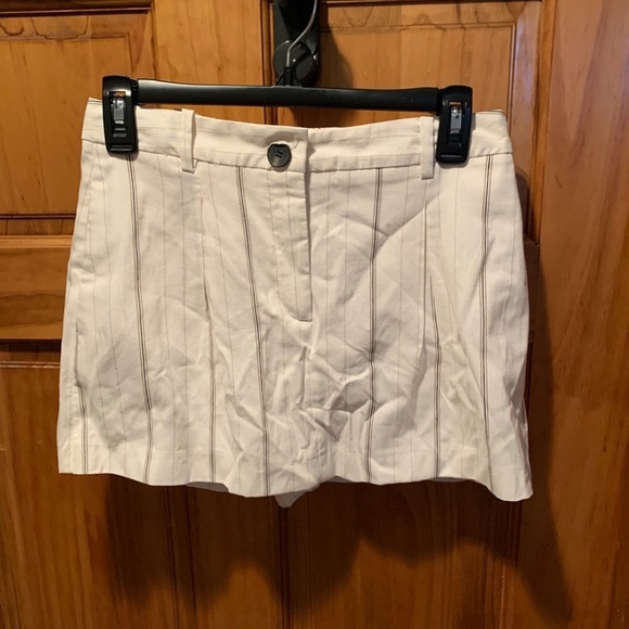 Zara Striped Skort in Ivory and Tan XS NWT - Picture 2 of 7